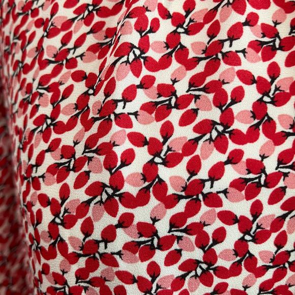 Max Studio Red and Black Floral 3/4 Ruched Sleeve Blouse Size XL - Picture 8 of 9
